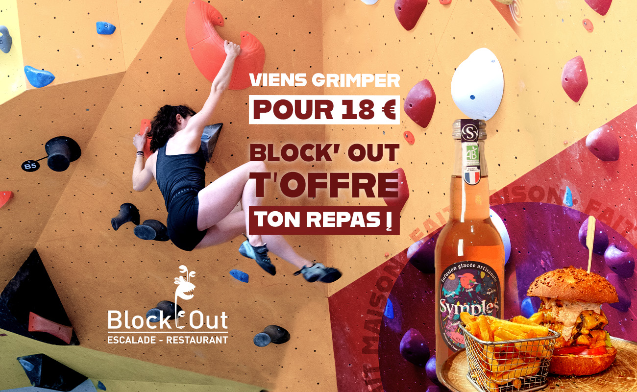 Tu viens grimper : Block'Out t'offre ton repas ! 